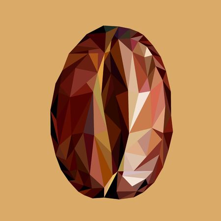 Coffee bean polygon style.Vector symbol illustration isolated for designのイラスト素材