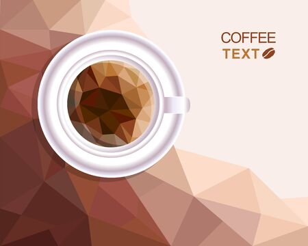Coffee cup background.Vector polygonal style menu background for designのイラスト素材