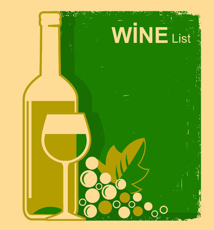 vintage white wine list background .Vector poster for textのイラスト素材