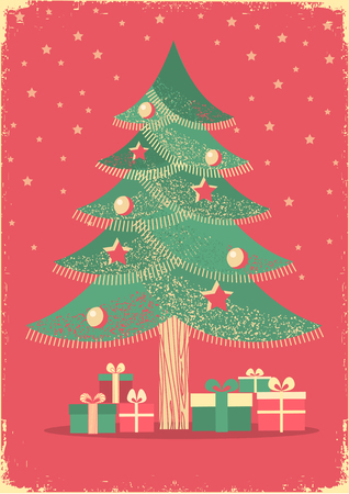 Christmas tree card design for holiday.のイラスト素材