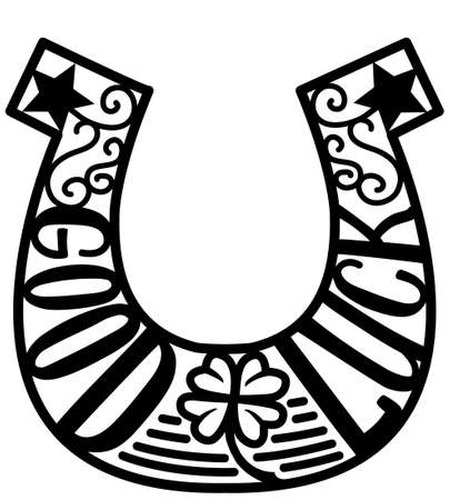 Horseshoe Lucky symbol Vector illustration of st Patricks day clipart isolated on white for design. Good Luck Horseshoeのイラスト素材