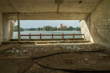 Inside an abandoned buildingの写真素材