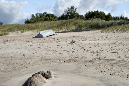 The boat near the seaの写真素材