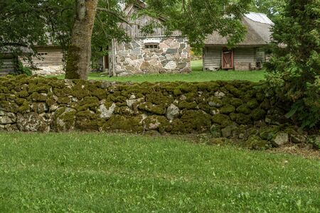 old stone wallの写真素材