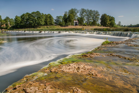 widest waterfall in summerの写真素材