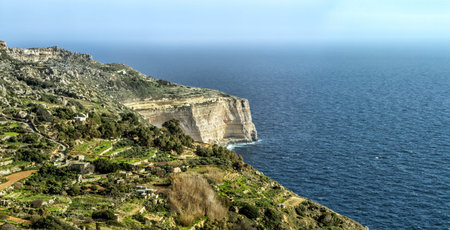 Dingle cliff on the island of Maltaの写真素材