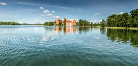 Trakai Castle on Lake Galveの写真素材