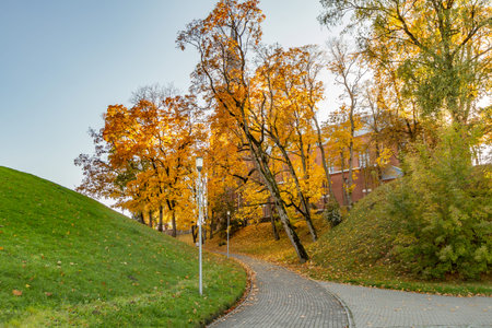 Church on the hill in autumn
