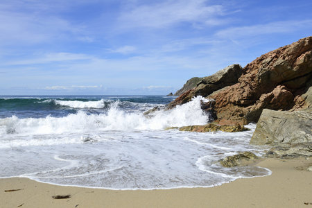 Beautiful beach in Galicia Spainの写真素材