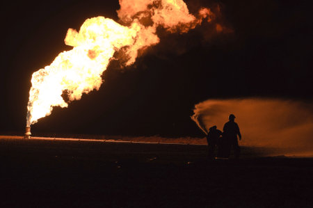 firefighters in action after a gas explosion 