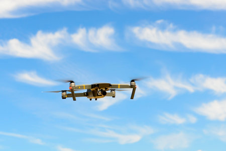 Drone flying in the air