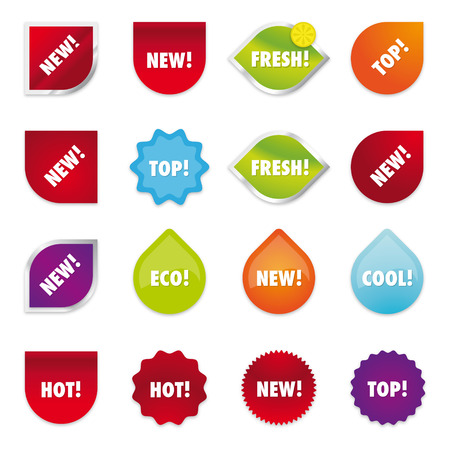 HOT  NEW  FRESH  TOP  COOL のイラスト素材