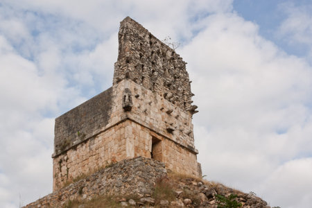Pyramid in x-lapac maya ruins in Yucatan