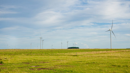 Wind farm in Uruguay. Green energy. New technology.の写真素材
