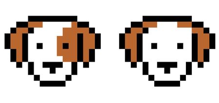 Dog 8 bit on whiteのイラスト素材