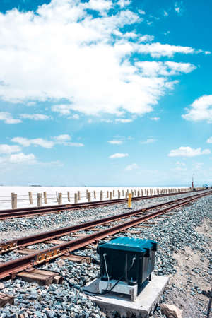 Rail in the salt fieldのeditorial素材