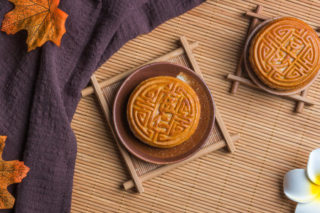 Mid-Autumn Festival moon cake on the plate