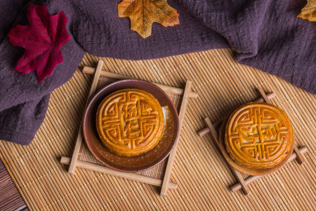 Mid-Autumn Festival moon cake on the plate