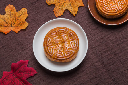 Mid-Autumn Festival moon cake on the plate