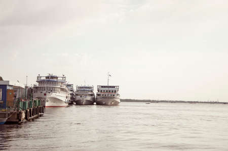 the ships are at the dockの写真素材