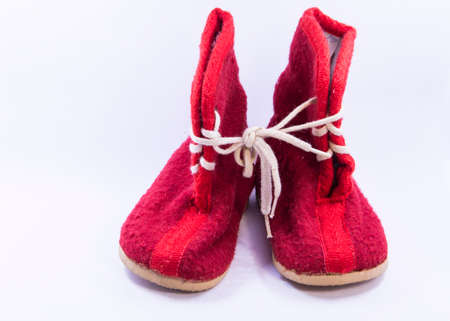 baby shoes on white backgroundの写真素材