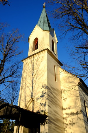A little church in the outback in upper bavaria, in the church there is a footprint of the devilのeditorial素材
