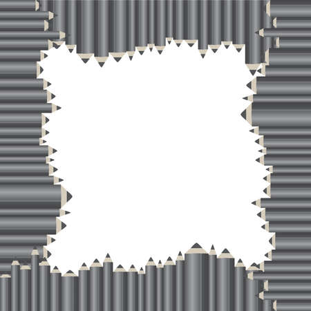 vector frame grey pencils isolated on white backgroundのイラスト素材