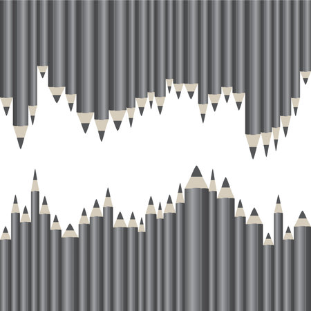 vector frame grey pencils isolated on white backgroundのイラスト素材