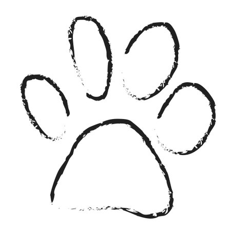 dog paw scetch vector isolatedのイラスト素材