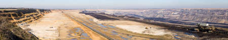 GARZWEILER, GERMANY - FEBRUARY 14, 2018: Huge Panorama of Brown Coal Opencast Mining Field in the morningのeditorial素材