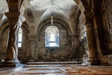 Grave basement in the Swedish Cathedral located in the city of Lund. The building is about 900 years old.の写真素材
