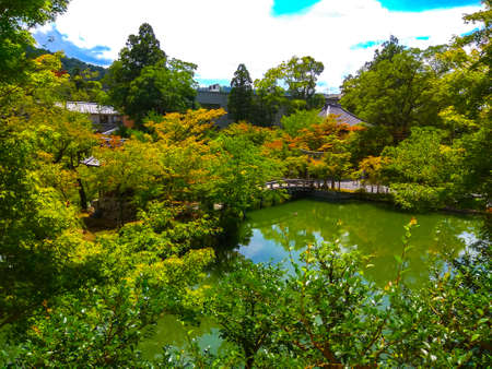 Japanese traditional gardens in Kyotoの写真素材