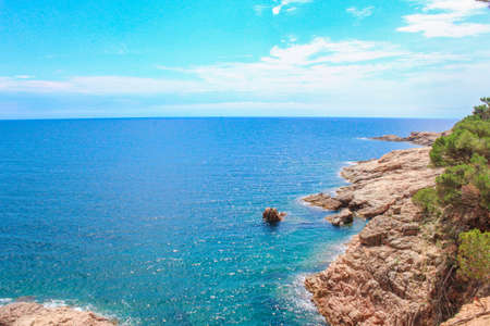 Seascape on the Calella coast, Costa Brava.の写真素材