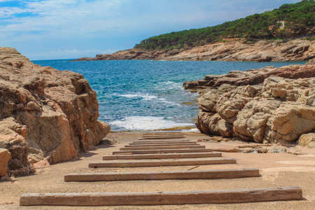 Seascape on the Calella coast, Costa Brava.の写真素材