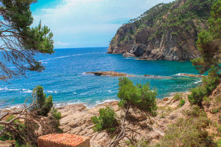 Seascape on the Calella coast, Costa Brava.の写真素材