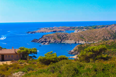 Sea landscape with Cap de Creus, natural park. Eastern point of Spain, Girona province, Cataloniaの写真素材
