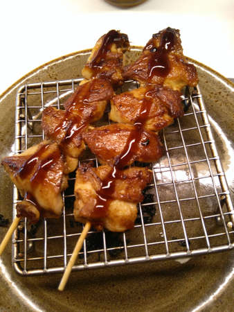 Japanese yakitori's Negima grilled chickenの写真素材