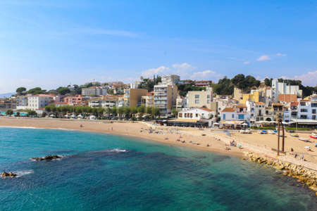 Maritime view of Blanes beach (Costa Brava).の写真素材