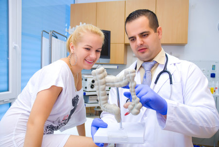 Doctor and patient shoot a real doctor