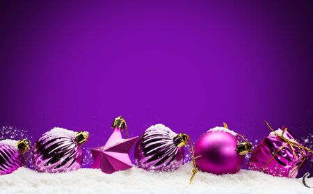 Merry Christmas -purple backgroundの写真素材