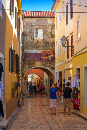 Croatia , Rab City narrow streetsのeditorial素材