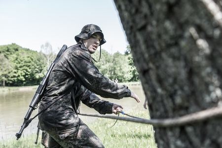 Hungary, Orfu - May 3-8: Elite Challenge is a program designed both for civilians and professionals who wish to try out what it feels like to get through Special Forces selection just like if you wanted to get into the ranks of the US Army special forces.のeditorial素材