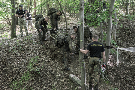 Hungary, Orfu - May 3-8: Elite Challenge is a program designed both for civilians and professionals who wish to try out what it feels like to get through Special Forces selection just like if you wanted to get into the ranks of the US Army special forces.のeditorial素材