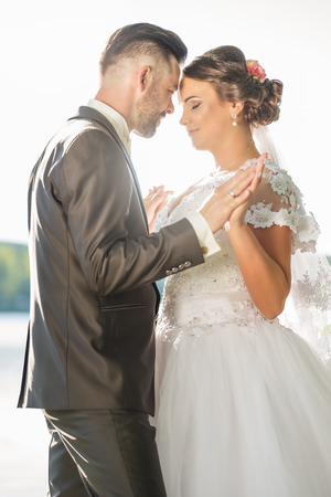 Wedding couple on beautiful nature.の写真素材