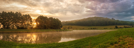 Beautiful fishing lake - hungaryの写真素材