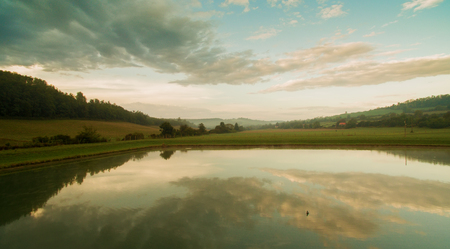 Beautiful fishing lake - hungaryの写真素材