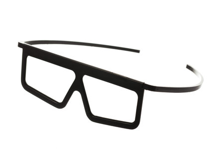 New plastic cinema glasses isolated on white background