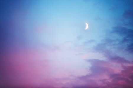 Abstract background of the moon and cloudsの写真素材