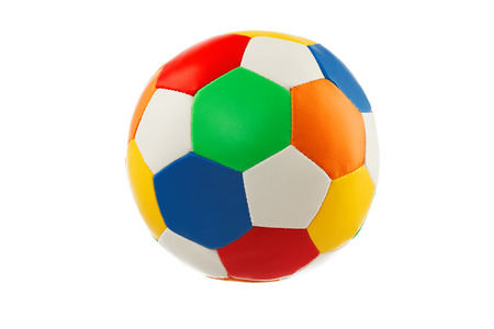 Colorful baby ball toy isolated on white backgroundの写真素材
