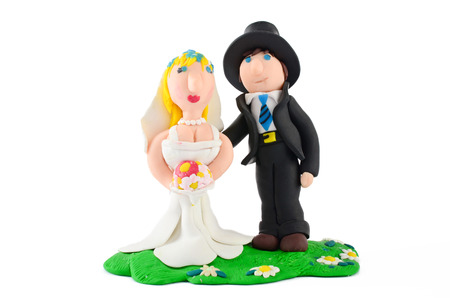 Wedding Statue isolated on white backgroundの写真素材